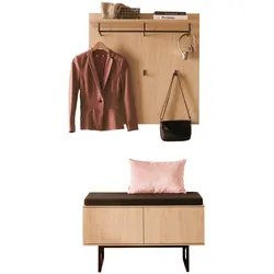 GARDEROBE-SET Stone Eiche 3-teilig 90 cm, Garderobenkombination in modernem Design
