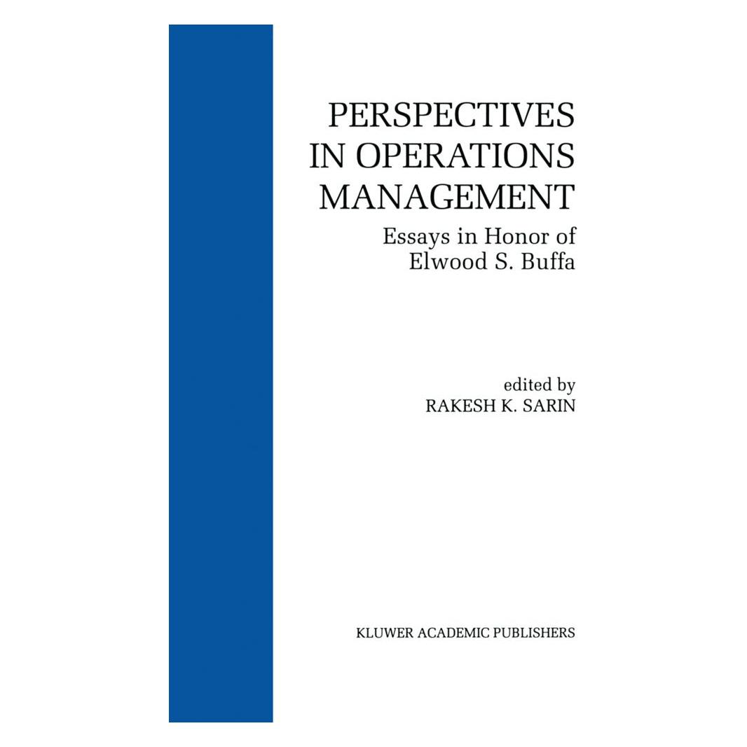 Springer Perspectives in Operations Management (Englisch, Softcover, Rakesh Sarin) (55514100)