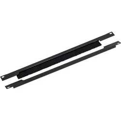 Triton 19"zbh. Kabeldurchführungsplatte mit Bürste 1HE Horizontal geteilt Schwarz, Serverschrank Zubehör, Schwarz
