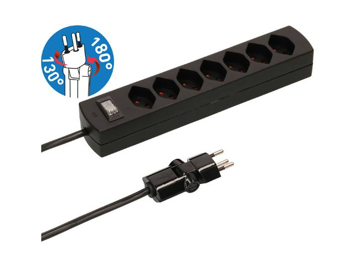 Max Hauri AG Steckdosenleiste 7x T13 schwarz