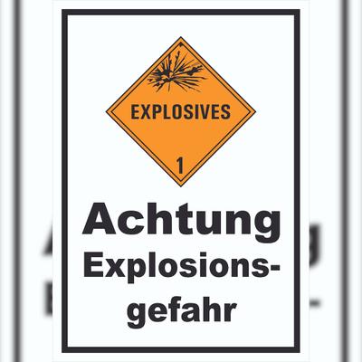 HB-Druck Schild Explosionsgefahr Explosives A6 (105x148mm)