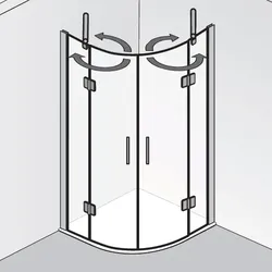 HSK Aperto Runddusche 4-teilig, 2 Drehtüren 2850xxx550
