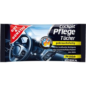 Gut&Günstig Reinigungstücher Cockpit Pflegetücher, feucht, für Fahrzeuginnenraum, im Softpack, 30 Tücher