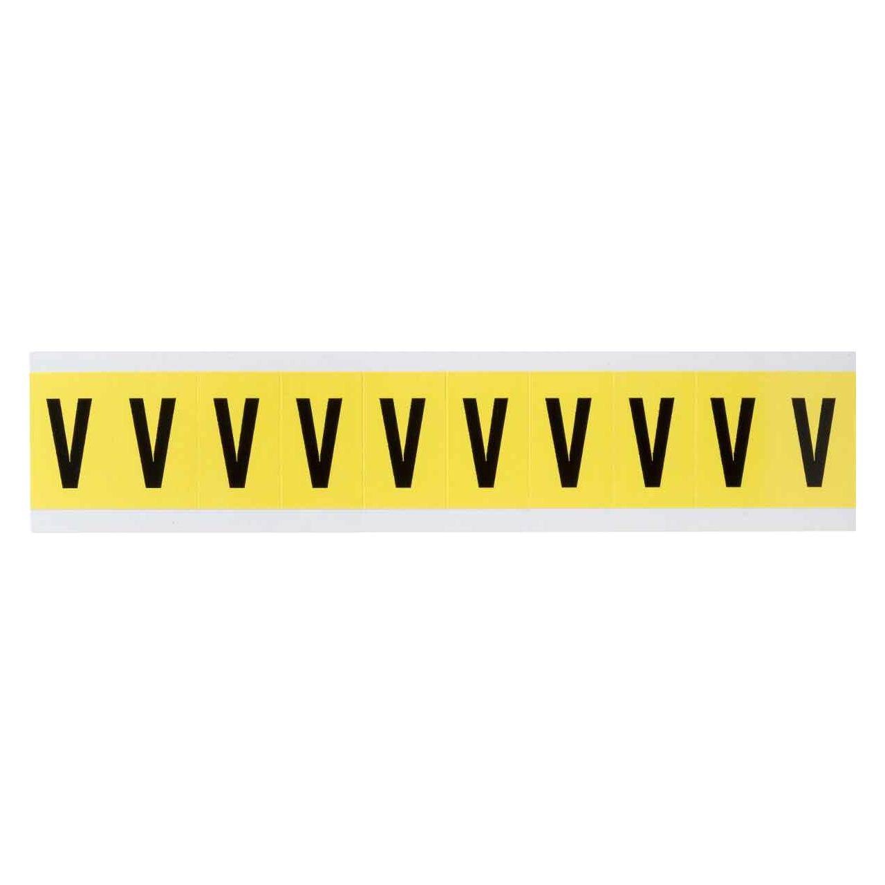 Brady 3430-V, B-499, Nylongewebe, Buchstabe V, Schwarz auf Gelb, 22 x 38mm, Schrifthöhe 25mm(25 K. (3430-V)