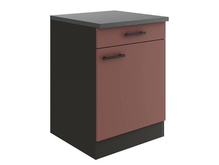 Unterschrank 60cm Rot/Rostrot/Anthrazit