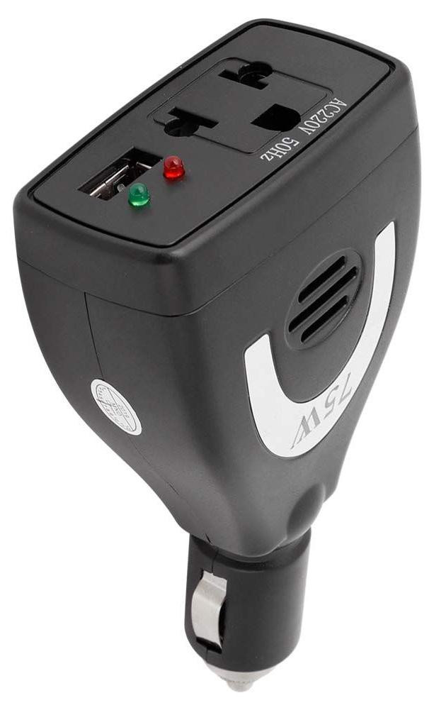 Auto-omvormer converter USB-lader 75W DC12V naar AC 220V