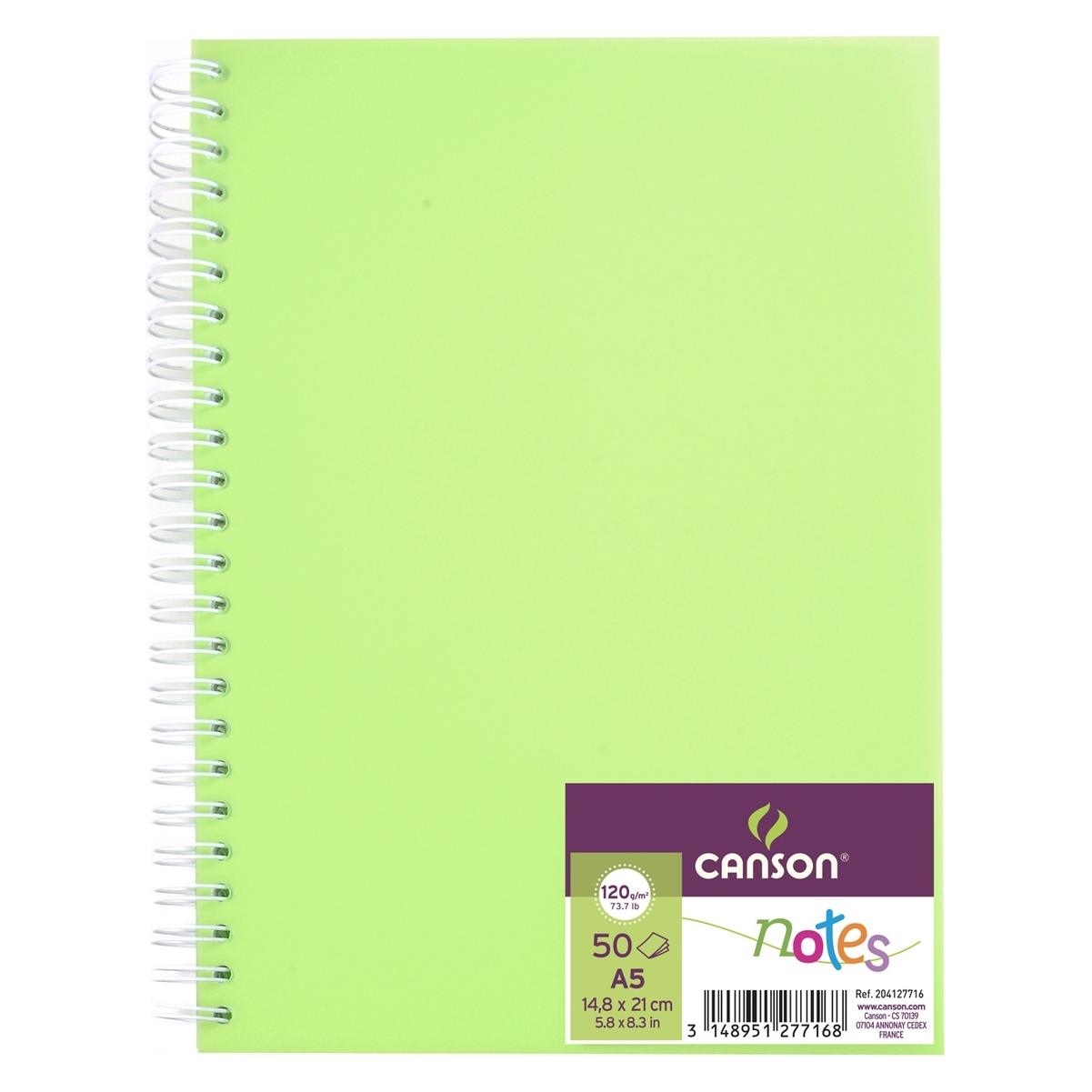 Magni CANSON Notes Notizbuch Spiralbindung, DIN A5, 50 Blatt, 120 g/m², Grün (A5) (32835064)