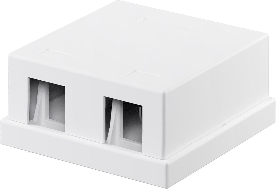 Goobay Keystone-wandplaat met 2 aansluitingen, wit