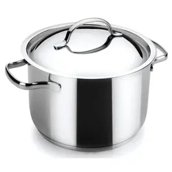 LACOR gerader Kochtopf mit Deckel BASIC Edelstahl 16x13 2,5 L 32116