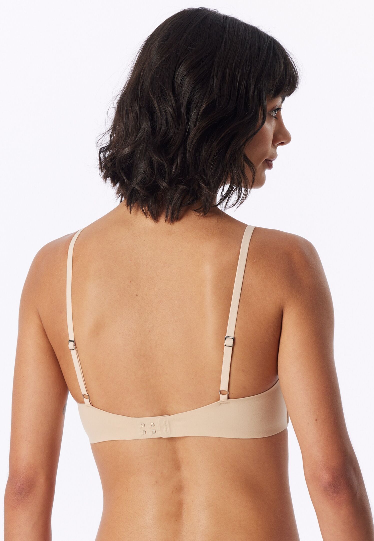 Soft-BH SCHIESSER "Invisible Soft", Damen, Gr. 75, Cup A, beige (410, sand), Microtouch, Obermaterial: 70% Polyamid, 30% Elasthan, unifarben, Basic, Basic, BHs Soft-BH, mit seitlichen Stäbchen für guten Halt 410, sand 75, Cup A