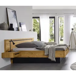 DECKER Massivholzbett Onema 180 x 200 cm Holz Braun Wildeiche