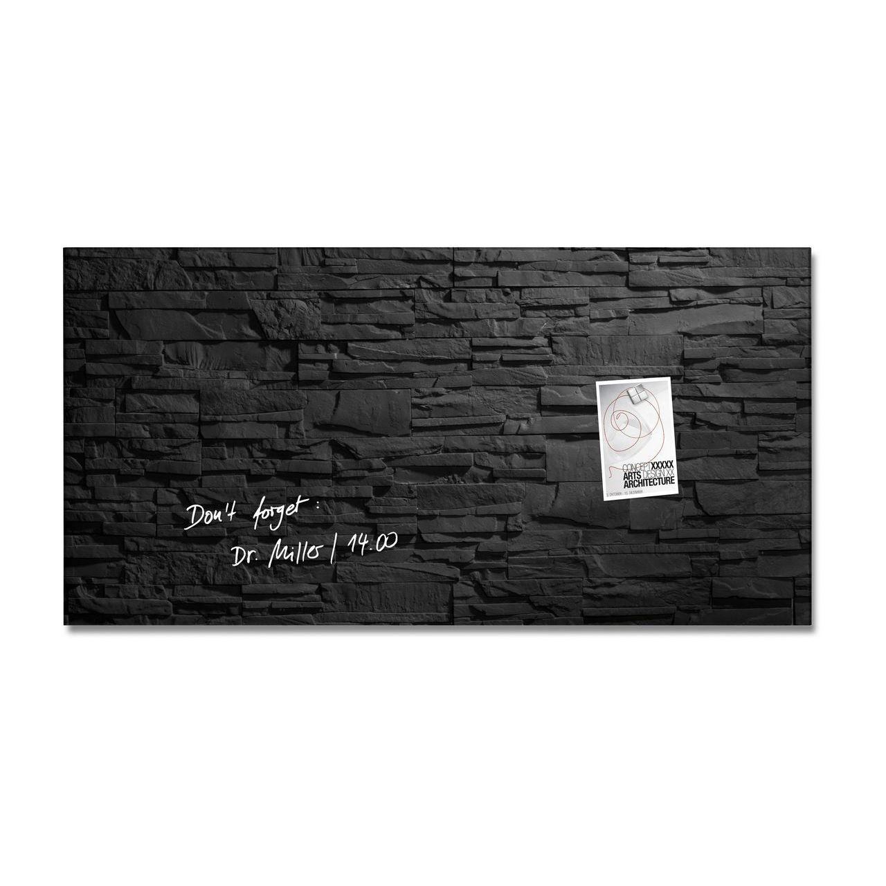SIGEL Glas-Magnettafel artverum 91,0 x 46,0 cm Design Schiefer-Stone