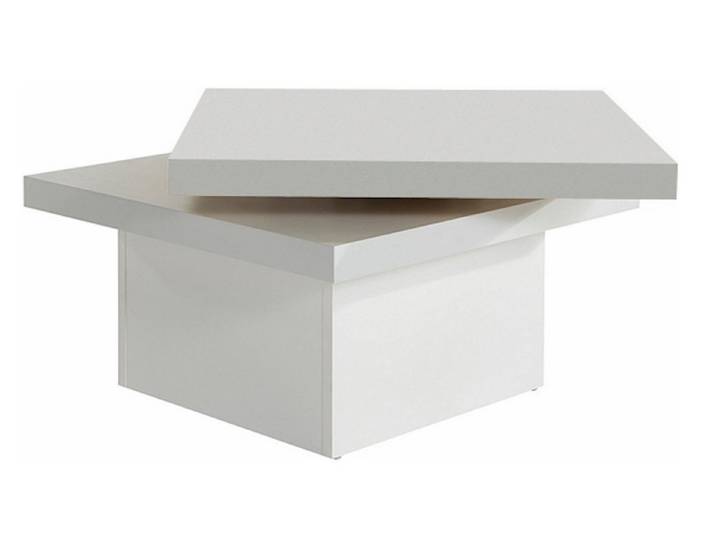 Feldmann-Wohnen Couchtisch Prag, 67x67cm Tischplatte drehbar weiß