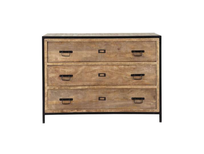 Commode industrielle en bois de manguier massif et métal L110
