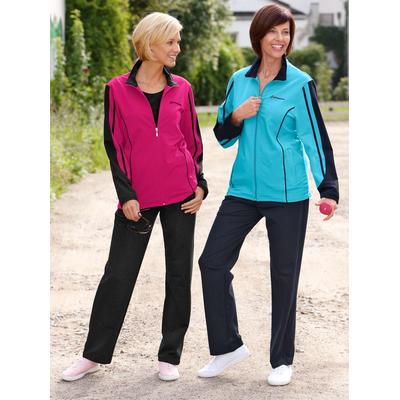 Freizeitanzug CATAMARAN, Damen, Gr. 40/42, pink (pink, schwarz), 92% Baumwolle, 8% Elasthan, Sportanzüge Freizeitanzug