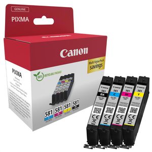 Canon Tinte CLI-581 BK, C, M, Y, Multipack, 2103C007, 4x 5,6ml, 4 Stück