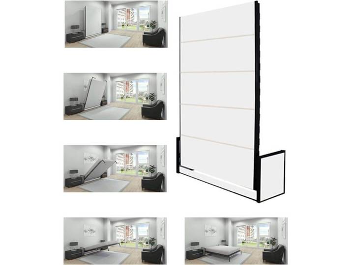 Wallbedking - Lit Escamotable 1 Place - 120cm x 200cm - Lit Mural Rabattable - Vertical - Studio