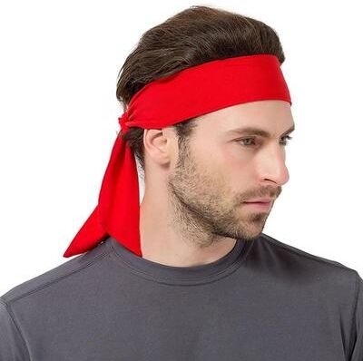 United Unisex Sweat Wicking Yoga & Gym Headband Bandana Wrap red