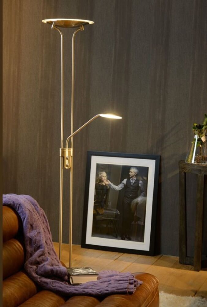 Lucide Lámpara de pie con luz de lectura metal cromo 180cm