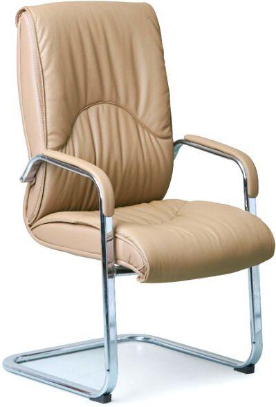 B2B Partner Freischwinger, Besucherstuhl LUX, Echtleder, Beige