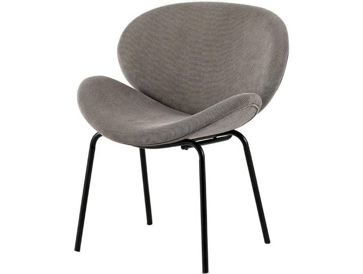 Chaise BOGA Gris - assise Tissu pieds Metal Noir