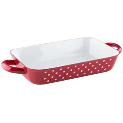 Riess Bratpfanne 26x17cm Pünktchen Rot Emaille