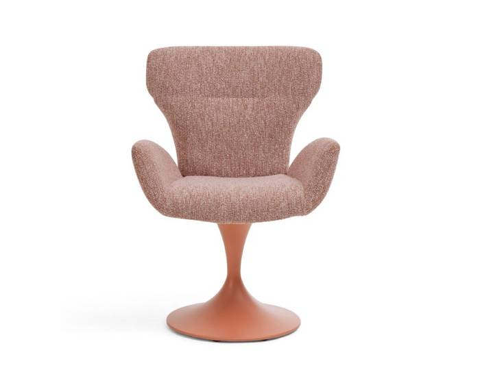 Musterring JustB! SP150 Schalensessel - in verschiedenen Bezugs-und Gestellvarianten - Jaquard Lodge blush - Tulpenfuß Metall Lack blush - ohne Funktion Drehfunktion, Rückholfunktion Modern, Skandinavisch