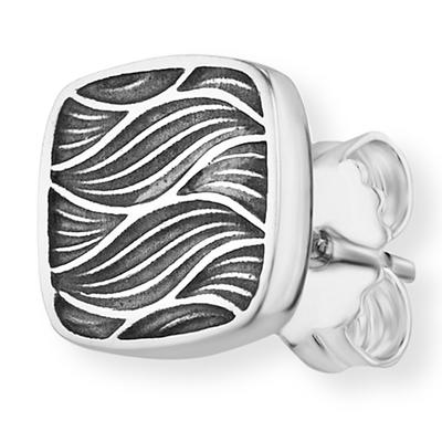 Single-Ohrstecker CAÏ "925 Sterling Silber rhodiniert Wellen", silber (silbergrau), Ohrringe, Herren, one-size, Silber 925 (Sterlingsilber)