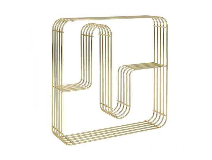 Etagère murale carrée curva or