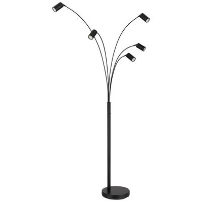 GLOBO LIGHTING Stehlampe "ROBBY", schwarz (schwarz matt), 5, H: 204cm, 1 Stk., Leuchten, Stehlampe Wohnzimmer Schlafzimmer Flur Design-Leuchte, Stehlampe
