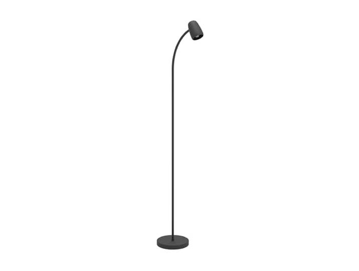 Eglo Lampadaire salon Carlo\, lampe de lecture orientable sur pied luminaire avec bras flexible\, métal noir\, douille E14\, H 170 cm