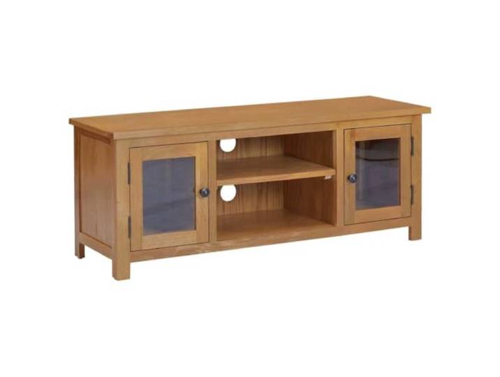 Makastle TV-Schrank 110x35x44 cm Massivholz Eiche Braun