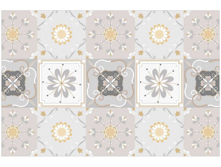 Wallario Küchenrückwand Florale Vintage-Fliesenmuster, (1-tlg)