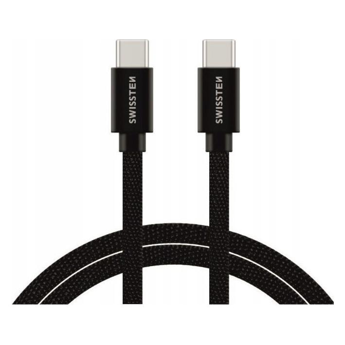 Swissten Fast Charging Cable 1.2m Juodas (1.20 m) (8595217455962)