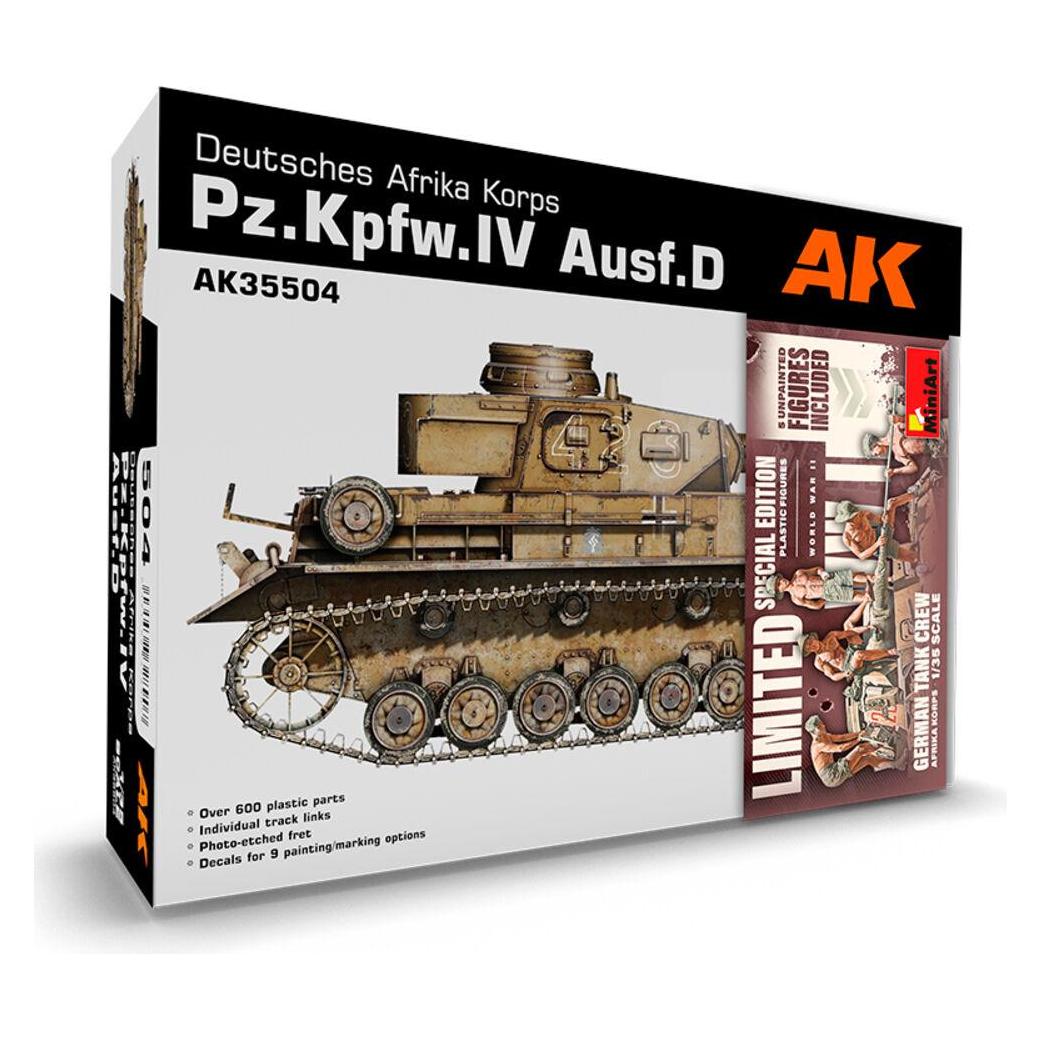 AK Interactive AK Models - 1/35 DEUTSCHES AFRIKA KORPS PZ.KPFW.IV AUSF.D 5 FIG. GERMAN (AK35504-B)