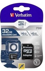 Verbatim Micro Sdxc Kort Pro, 64gb U3, Adaptor