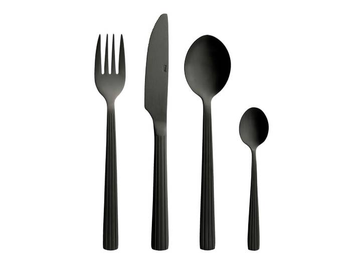 Ada Austria Besteck-Set, Schwarz, Metall, 24-teilig, 24x5x35 cm, lebensmittelecht, Besteck, Besteck-Sets