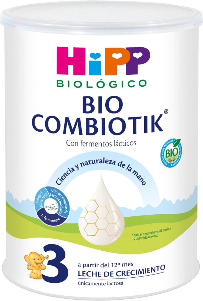 HIPP BIOLOGICO Leche Combiotik 3 800 g (Crecimiento) Hipp.