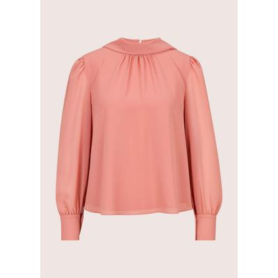 Langarmbluse MADELEINE "Bluse Chiffonbluse mit Schluppenband", Damen, Gr. 40, blassrosa, Blusen