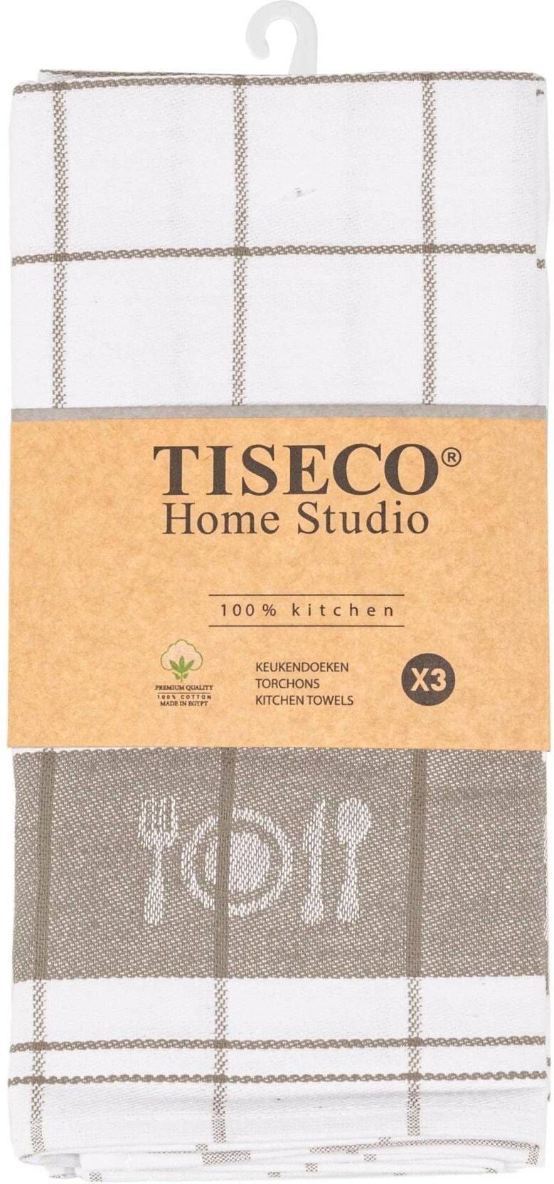 Geschirrtuch "Tiseco Pharao 3er Set", grau (taupe), Obermaterial: 100% Baumwolle, Geschirrtücher, Geschirrtuch taupe Einheitsgröße