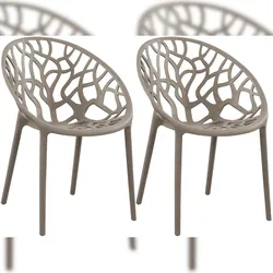 CLP 2er Set Gartenstühle Hope Kunststoff HBT: 80x59x60 cm taupe