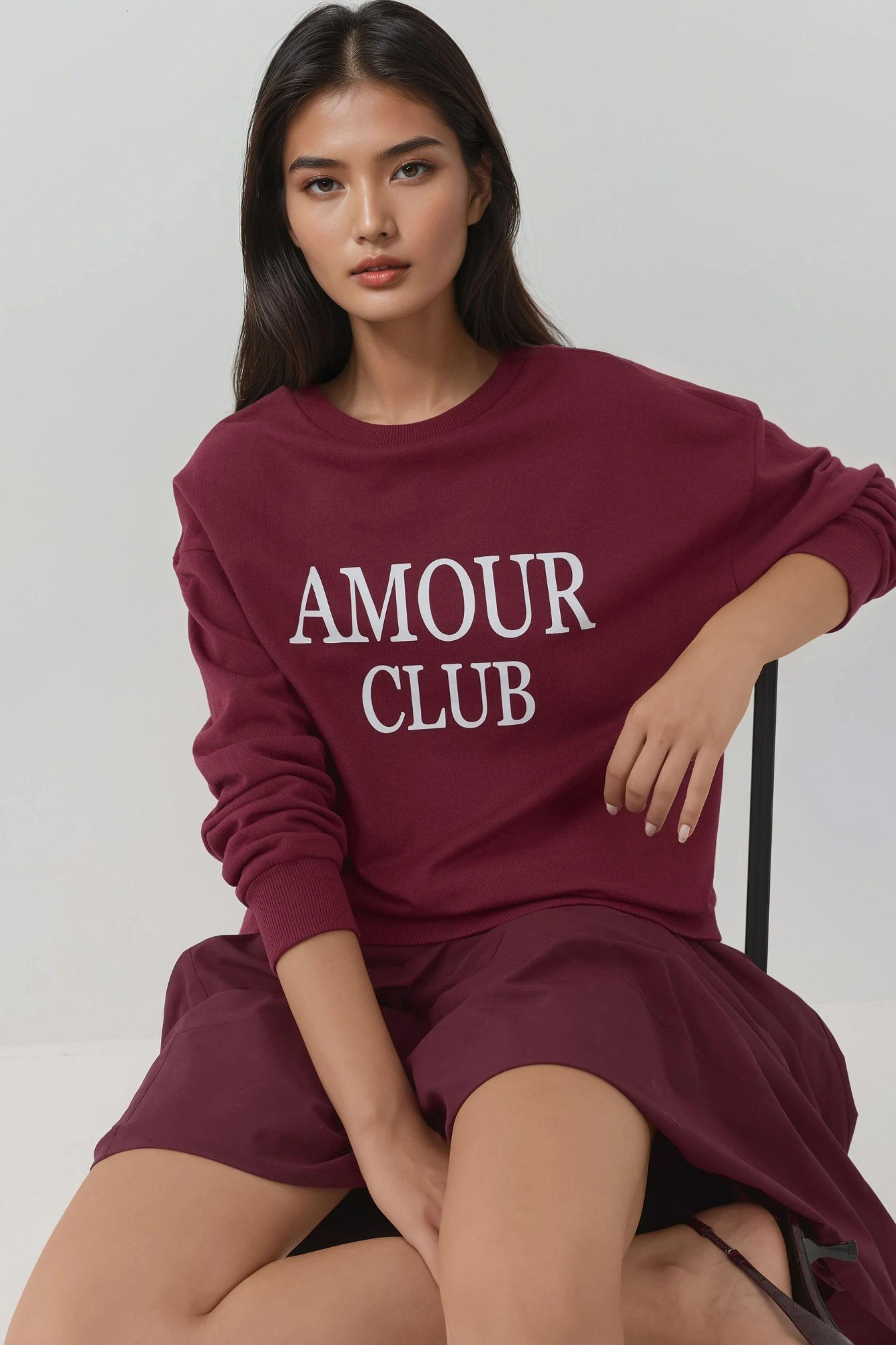 Bedrukt Crew Neck Relaxed Fit Verhoogd Sweatshirt