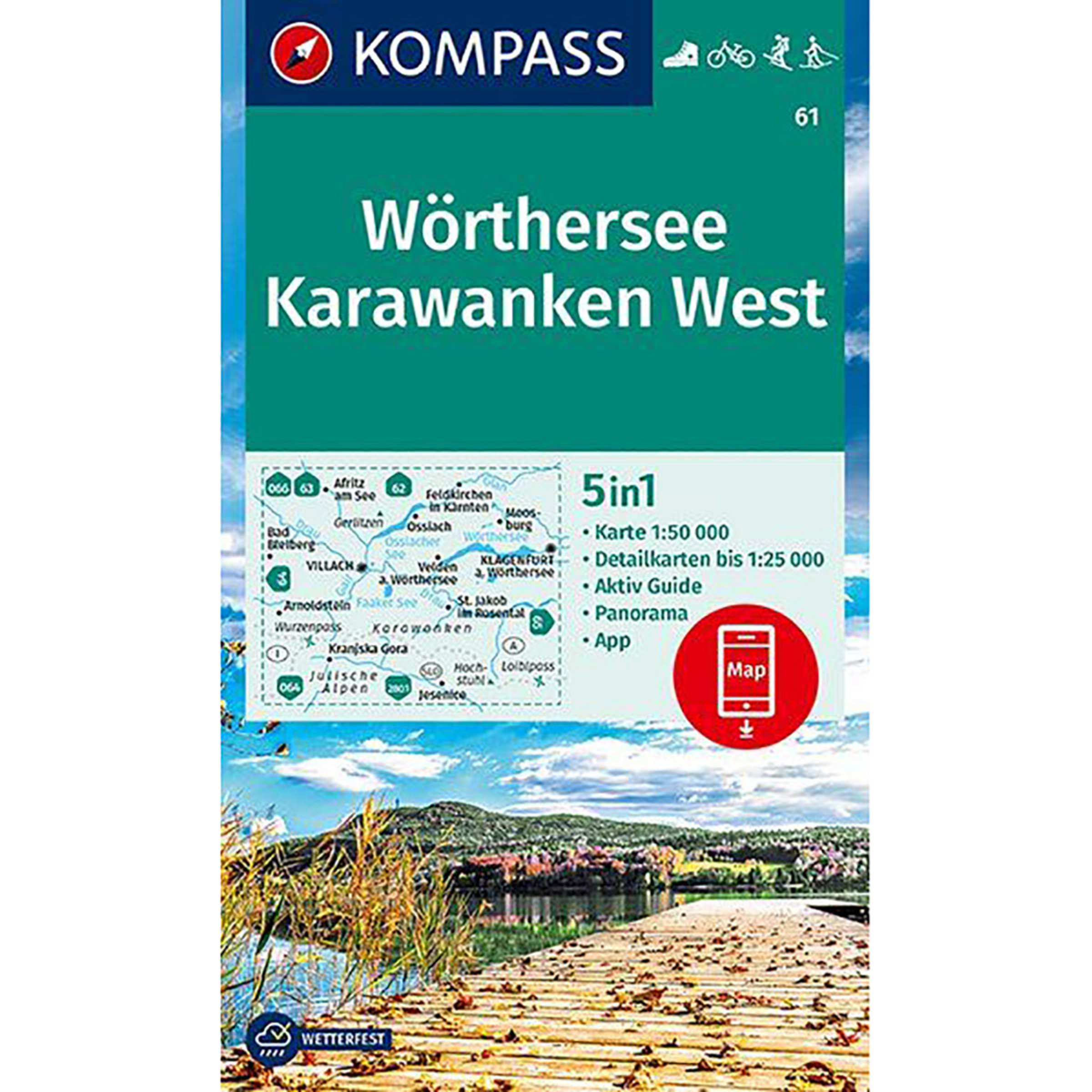 Kompass Verlag WK 61 Wörthersee - Karawanken West Topografische Karten