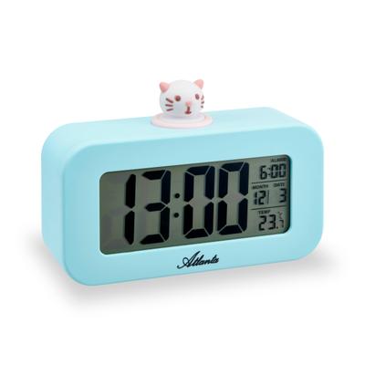 Kinderwecker ATLANTA, blau, Wecker, Kinder, Quarzwecker, digital, Sound, Beleuchtung,Weckwiederholung,Geschenkidee