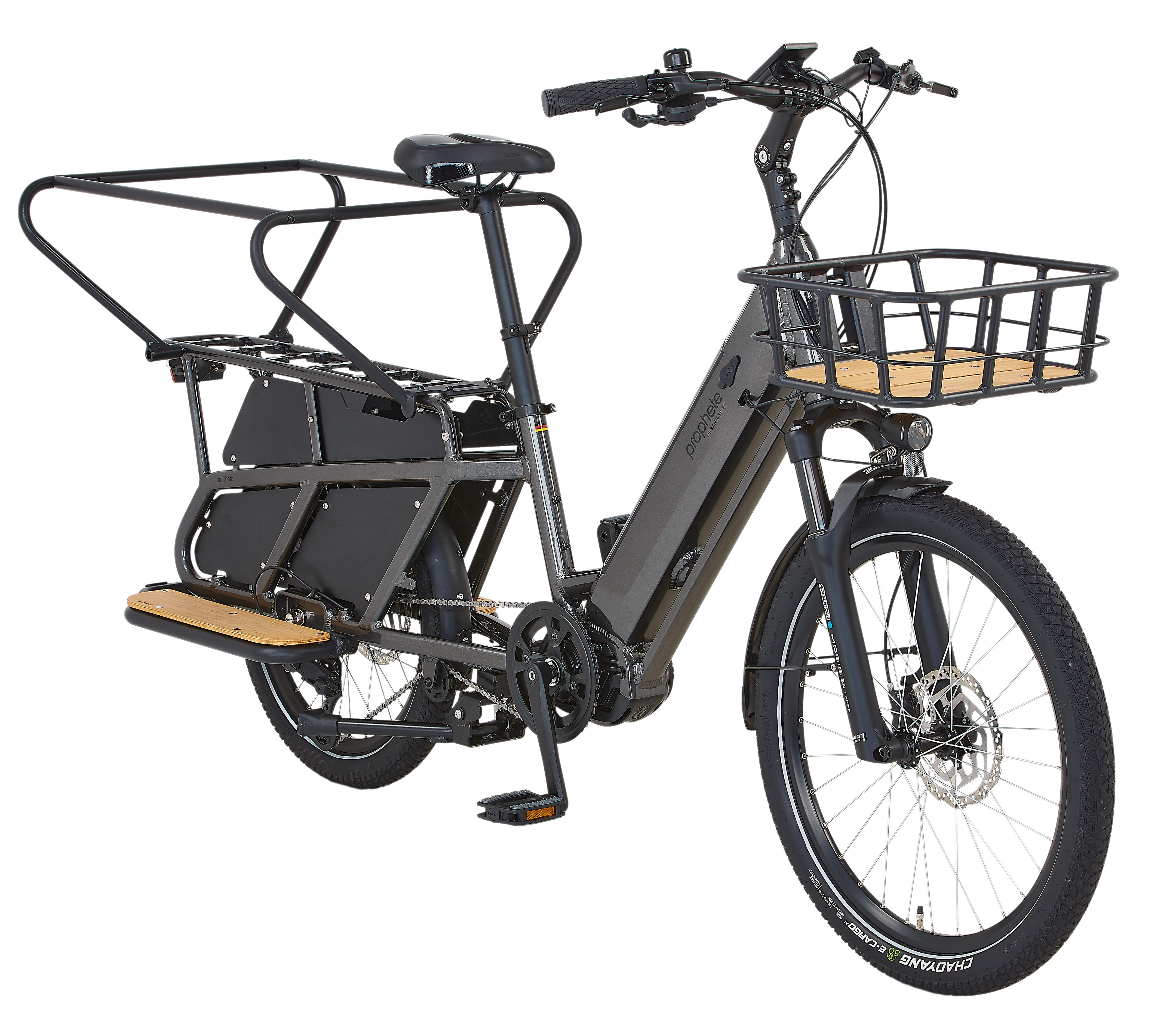 Prophete URBANICER 4.0 Urban Longtail-E-Bike 24" - AEG 250W Mittelmotor, 170 km Reichweite, Shimano 9-Gang, Integrierter Li-Ion Akku