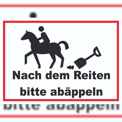 HB-Druck Bitte abäppeln Schild Pferde, Reitplatz A1 (594x841mm)