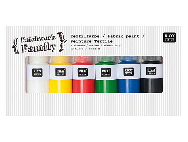 Rico Design Textilfarbe Basic Set 6 × 22 ml