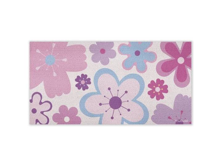 Mubusi Tapis Vinyle Hippie 150x300 cm Coloeur Rose - Tapis Chambre en Vinyle