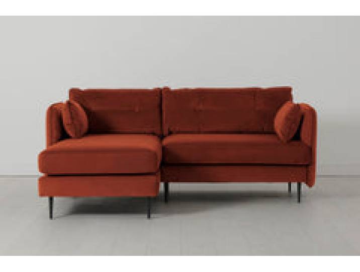 Model 19 Dreisitzer Chaiselongue-Sofa (Links), Ziegelrot