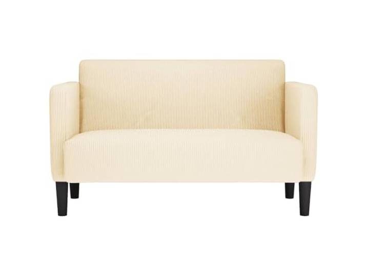 KTHLBRH Sofabett, cremefarben, 109 cm, Cordstoff Schaumstoff und Federn, Sperrholzrahmen, 110 kg pro Sitz, einfache Montage
